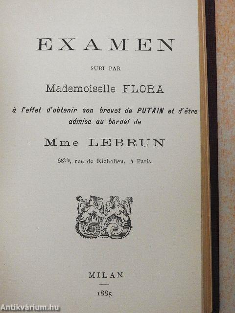 La grisette et é'tudiant/Les deux Gougnottes/Theatre Naturaliste/Le degré des ages du plaisir/Le bout de l'an de la Noce/Scapin Maquereau/Examen subi par Mademoiselle Flora/Etrennes aux Fouteurs