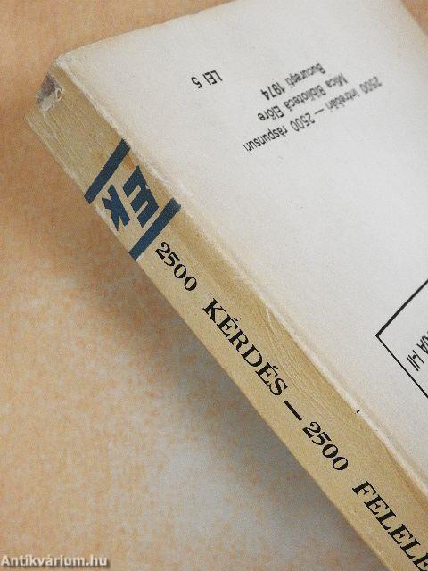 2500 kérdés 2500 felelet