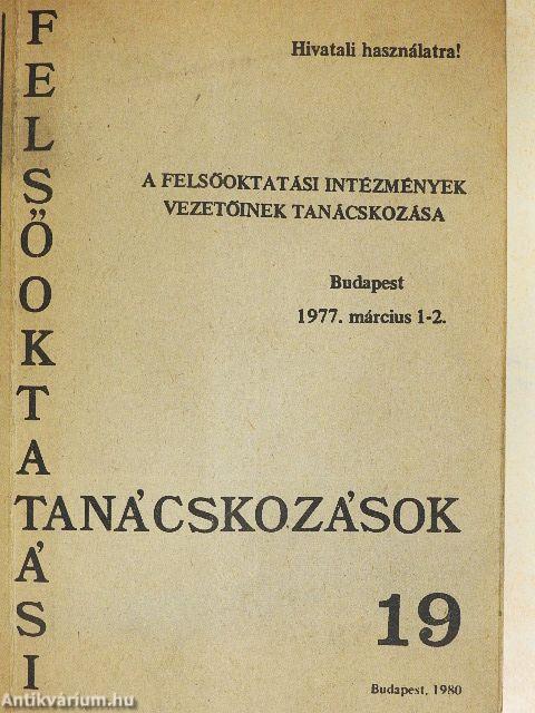 A felsőoktatási intézmények vezetőinek tanácskozása