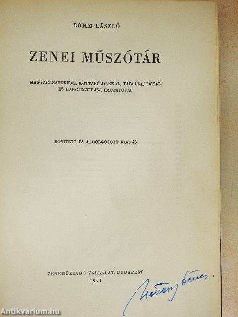 Zenei műszótár