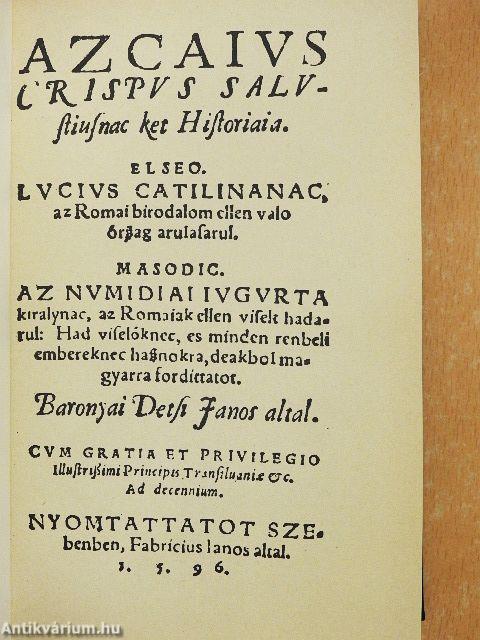 Az Caius Crispus Sallustiusnak két históriája