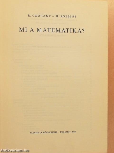 Mi a matematika?