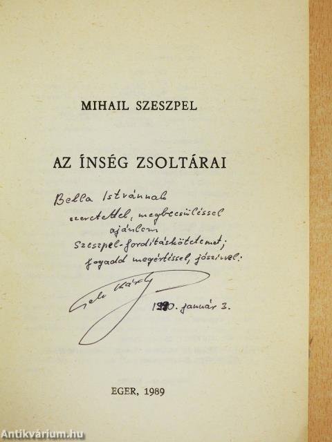 Az ínség zsoltárai (dedikált példány)