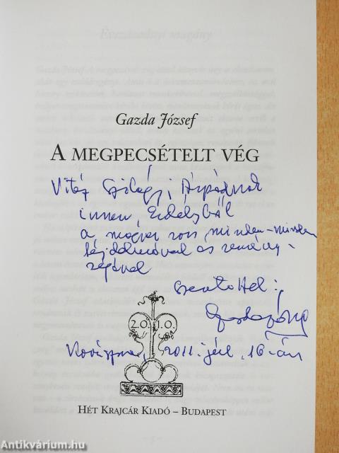 A megpecsételt vég (dedikált példány)