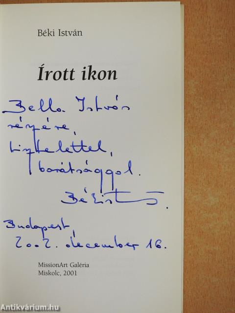 Írott ikon (dedikált példány)