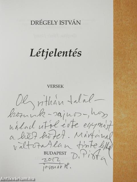 Létjelentés (dedikált példány)
