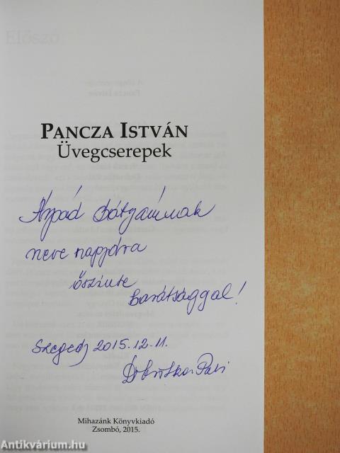 Üvegcserepek (kétszeresen dedikált példány)