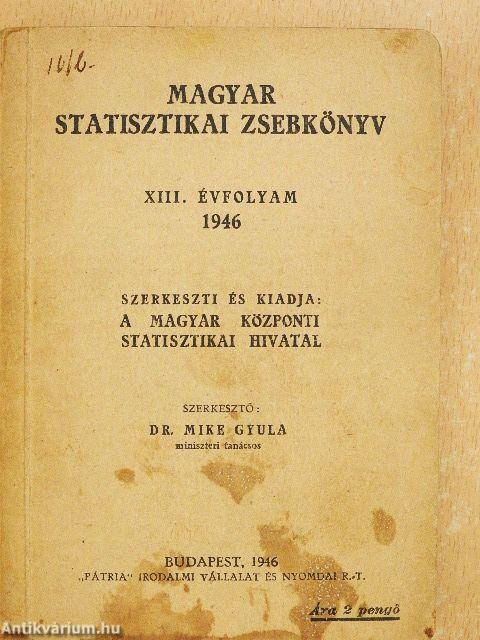 Magyar statisztikai zsebkönyv 1946.