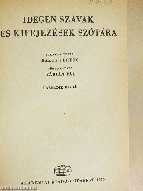 Idegen szavak és kifejezések szótára