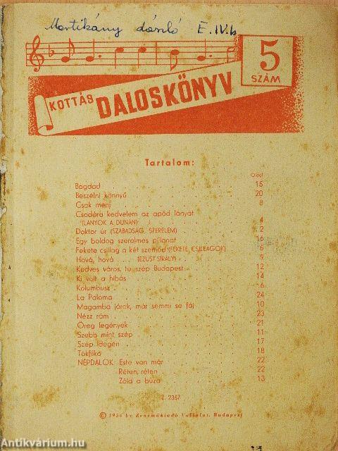 Kottás daloskönyv 5.