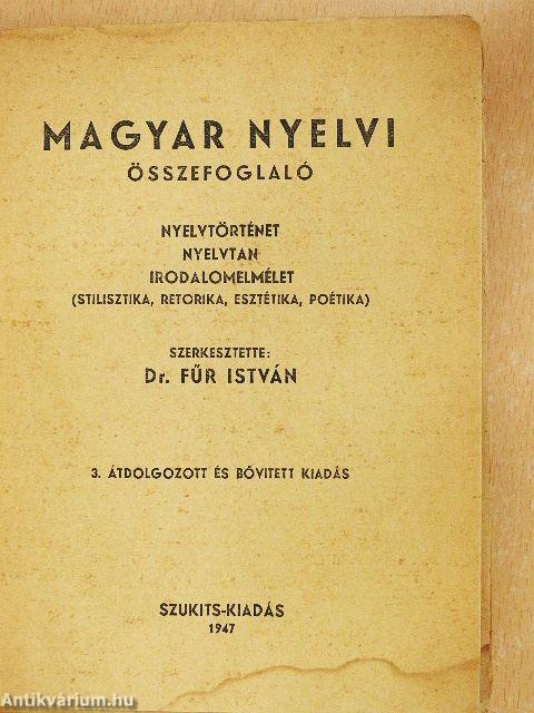 Magyar nyelvi összefoglaló