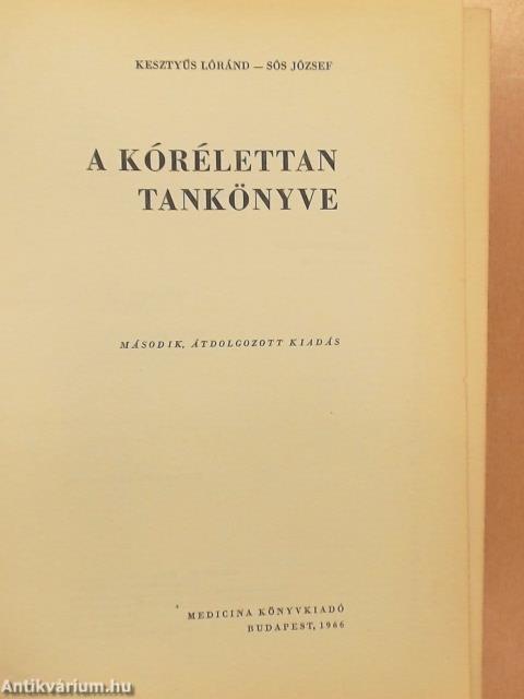 A kórélettan tankönyve