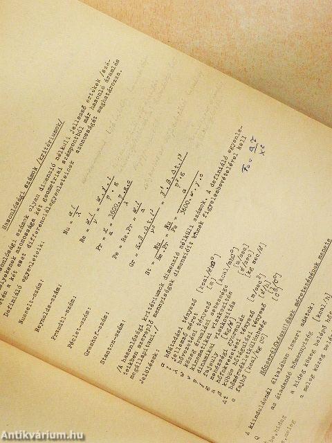 Munkalapok hőcserélő berendezések hőtechnikai méretezéséhez