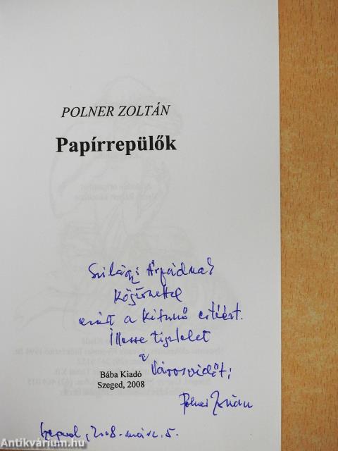 Papírrepülők (dedikált példány)