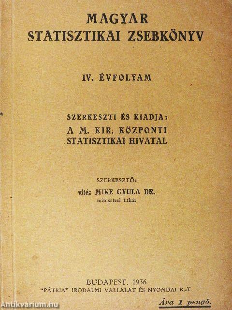 Magyar statisztikai zsebkönyv 1936.