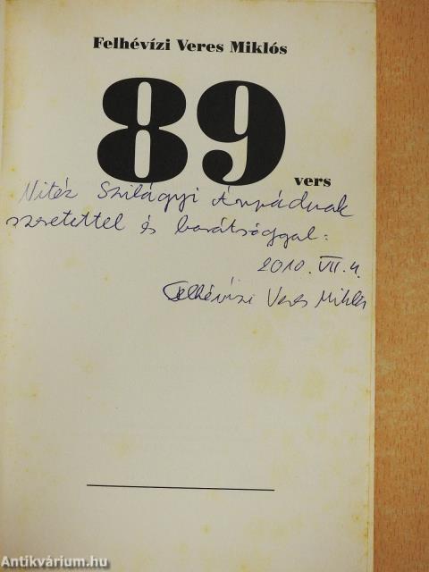 89 vers (dedikált példány)