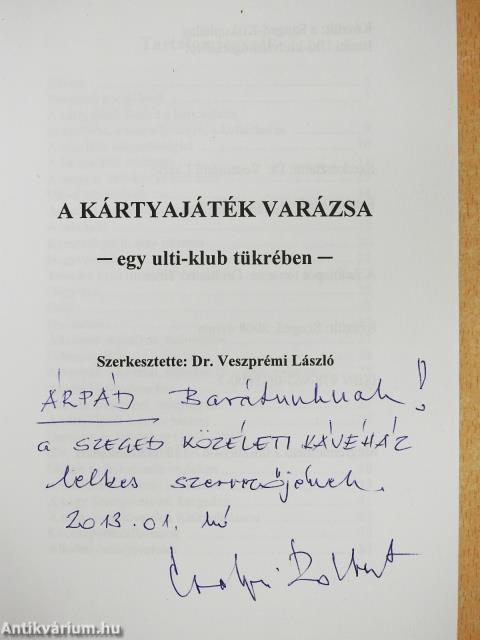 A kártyajáték varázsa (dedikált példány)