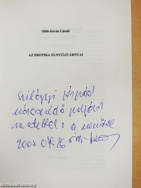 Az erotika elnyúló árnyai (dedikált példány)