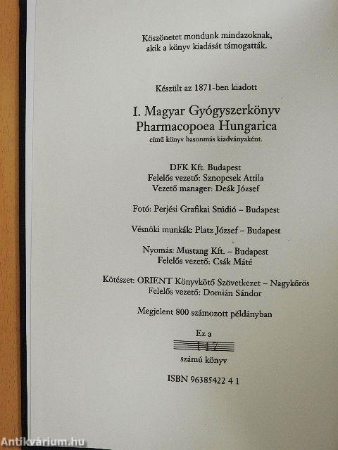 Magyar gyógyszerkönyv I.