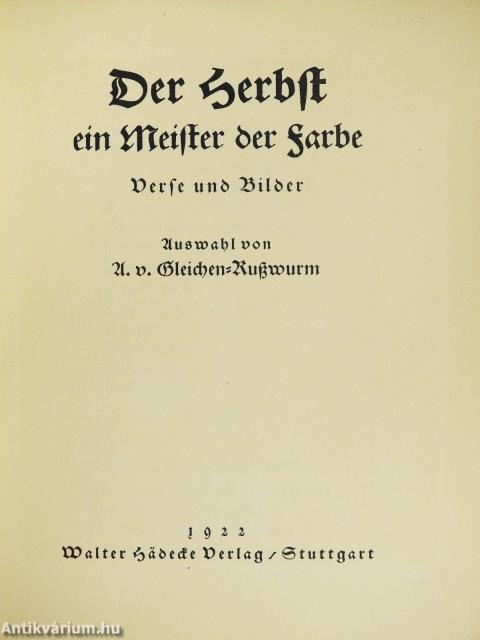 Der Herbst ein Meister der farbe (gótbetűs)