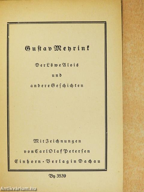 Der Löwe Alois und andere Geschichten (gótbetűs)