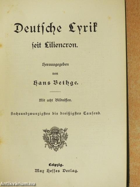 Deutsche Lyrik seit Liliencron (gótbetűs)