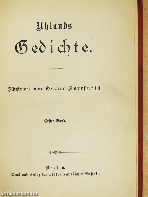 Uhlands Gedichte I-II. (gótbetűs)