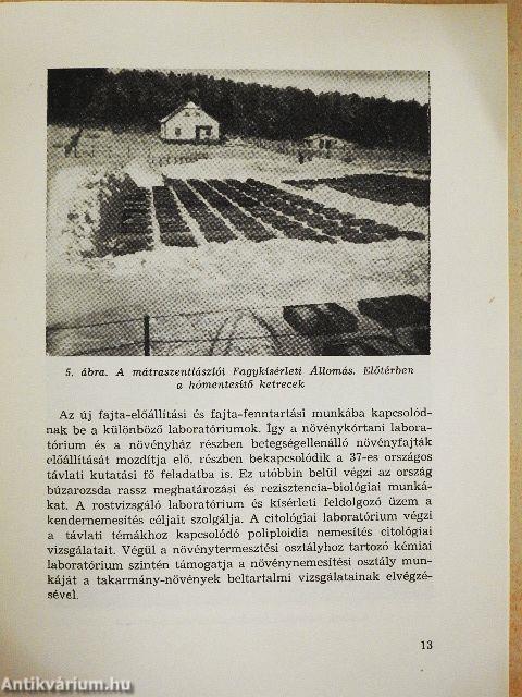 Északkelet-Magyarországi Mezőgazdasági Kísérleti Intézet Ismertetője