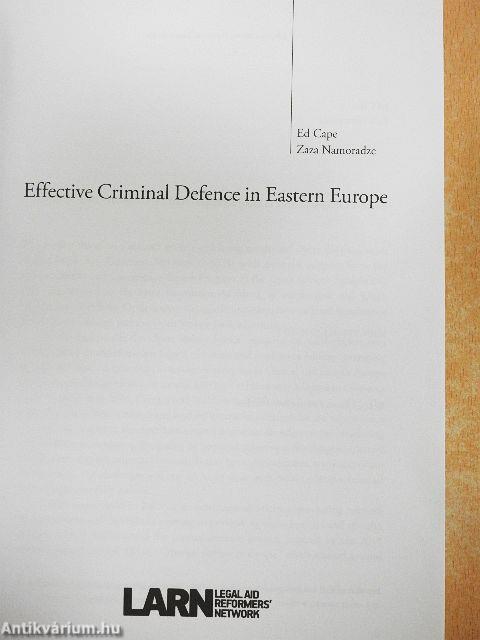Effective Criminal Defence in Eastern Europe