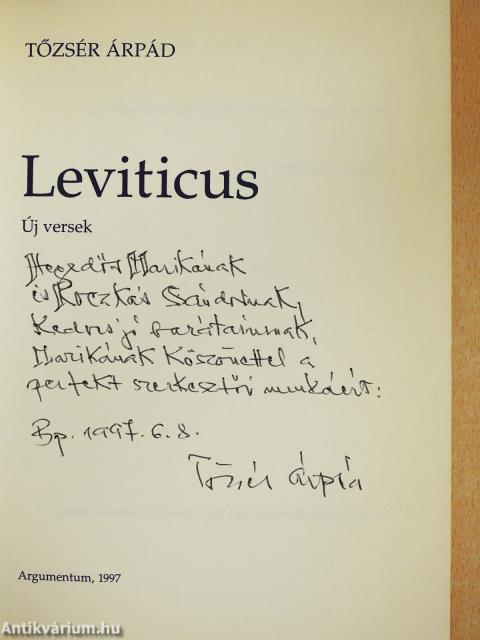 Leviticus (dedikált példány)