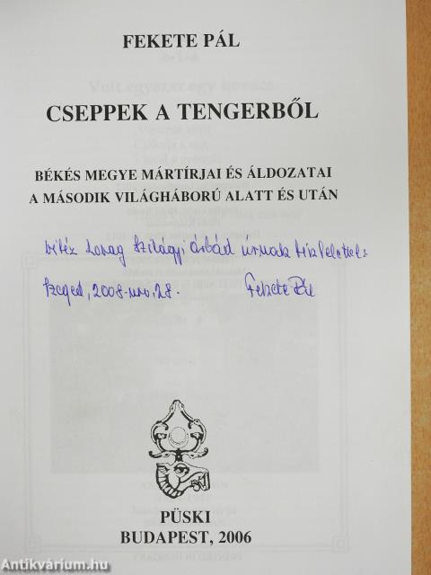 Cseppek a tengerből (dedikált példány)