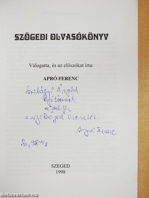 Szögedi olvasókönyv (dedikált példány)