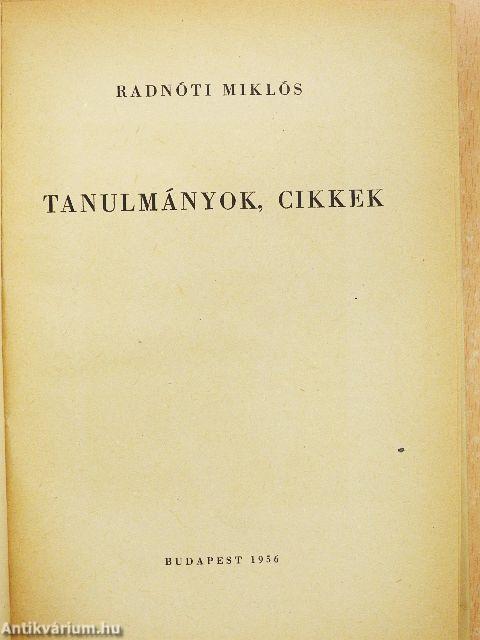 Tanulmányok, cikkek