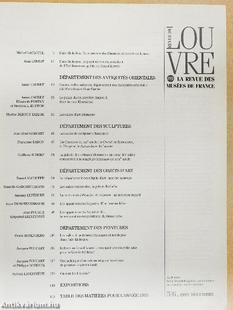 Revue du Louvre décembre 1993/5-6.