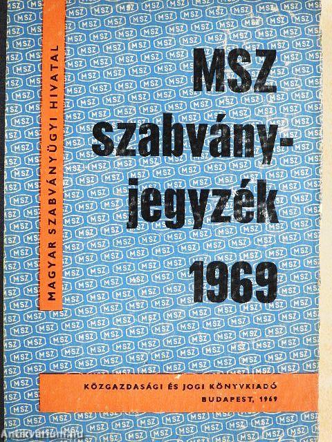 MSZ Szabványjegyzék 1969