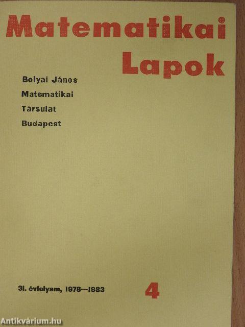 Matematikai Lapok 1978-1983/1-4.