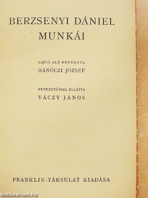 Berzsenyi Dániel munkái