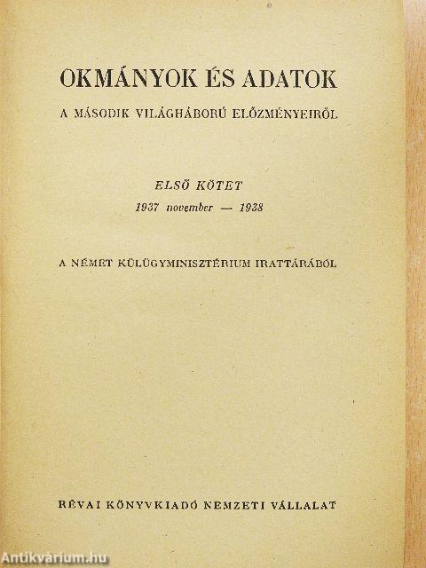 Okmányok és adatok I. 