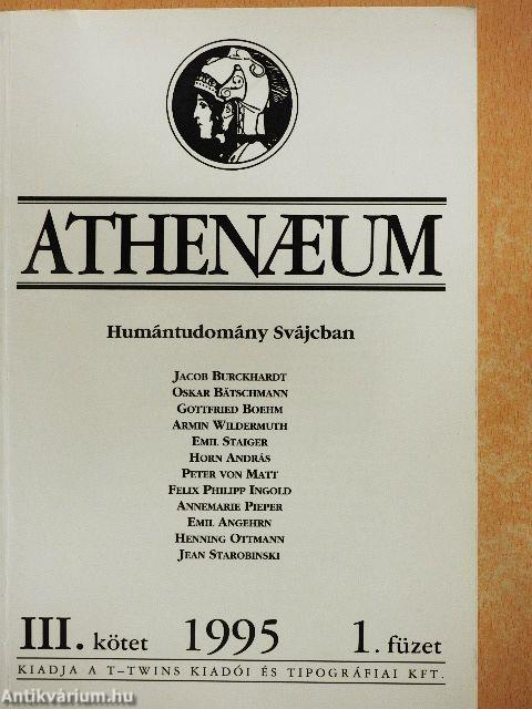 Athenaeum 1995. III. kötet 1. füzet