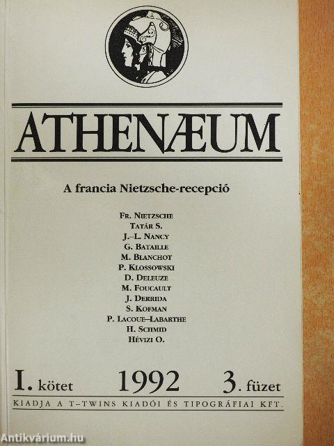 Athenaeum 1992. I. kötet 3. füzet