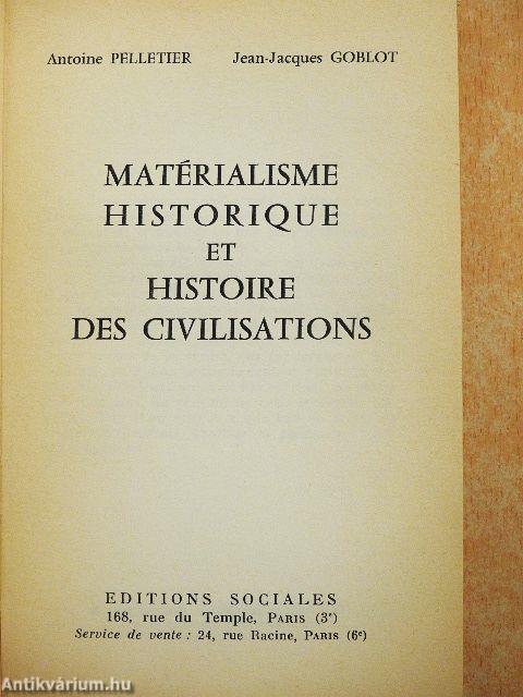 Matérialisme historique et histoire des civilisations