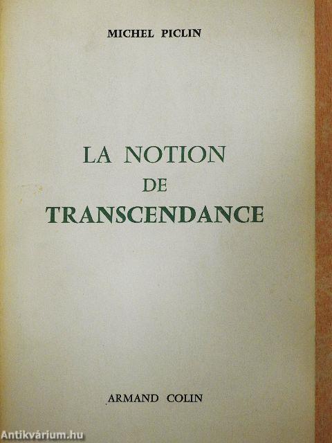 La Notion de Transcendance