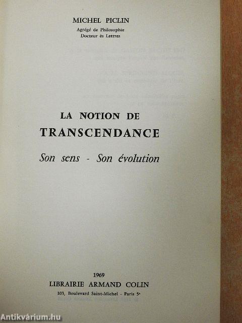 La Notion de Transcendance