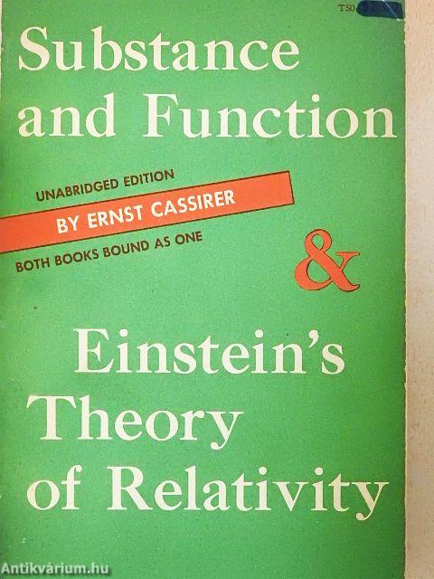 Substance and Function/Einstein's Theory of Relativity