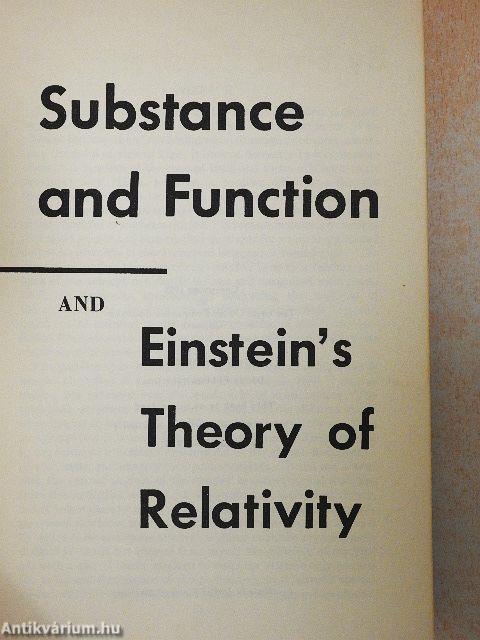 Substance and Function/Einstein's Theory of Relativity