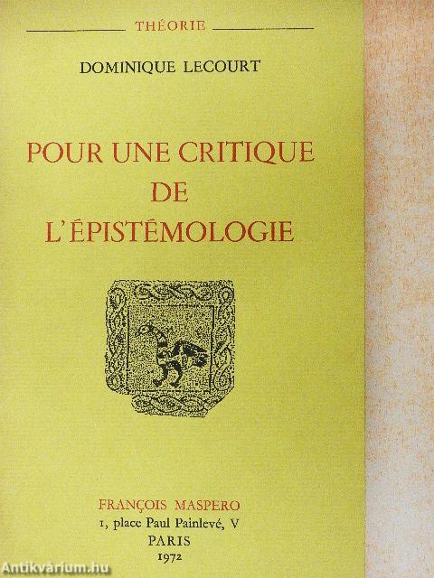 Pour une Critique de l'Épistémologie
