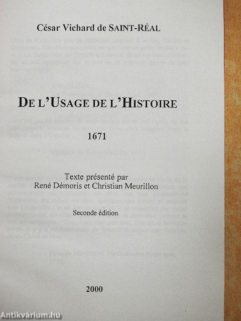 De l'Usage de l'Histoire 1671