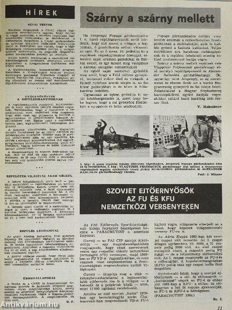 Repülés-ejtőernyőzés 1985. január-december