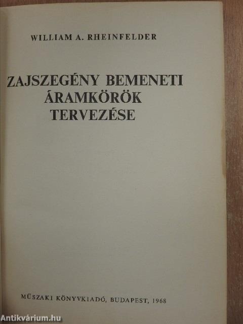 Zajszegény bemeneti áramkörök tervezése