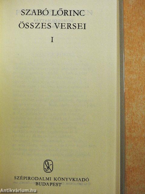 Szabó Lőrinc összes versei I-II.